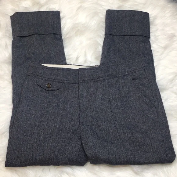 Anthropologie Cartonnier Gray Cuff Crop Tweed Pant - Picture 2 of 5
